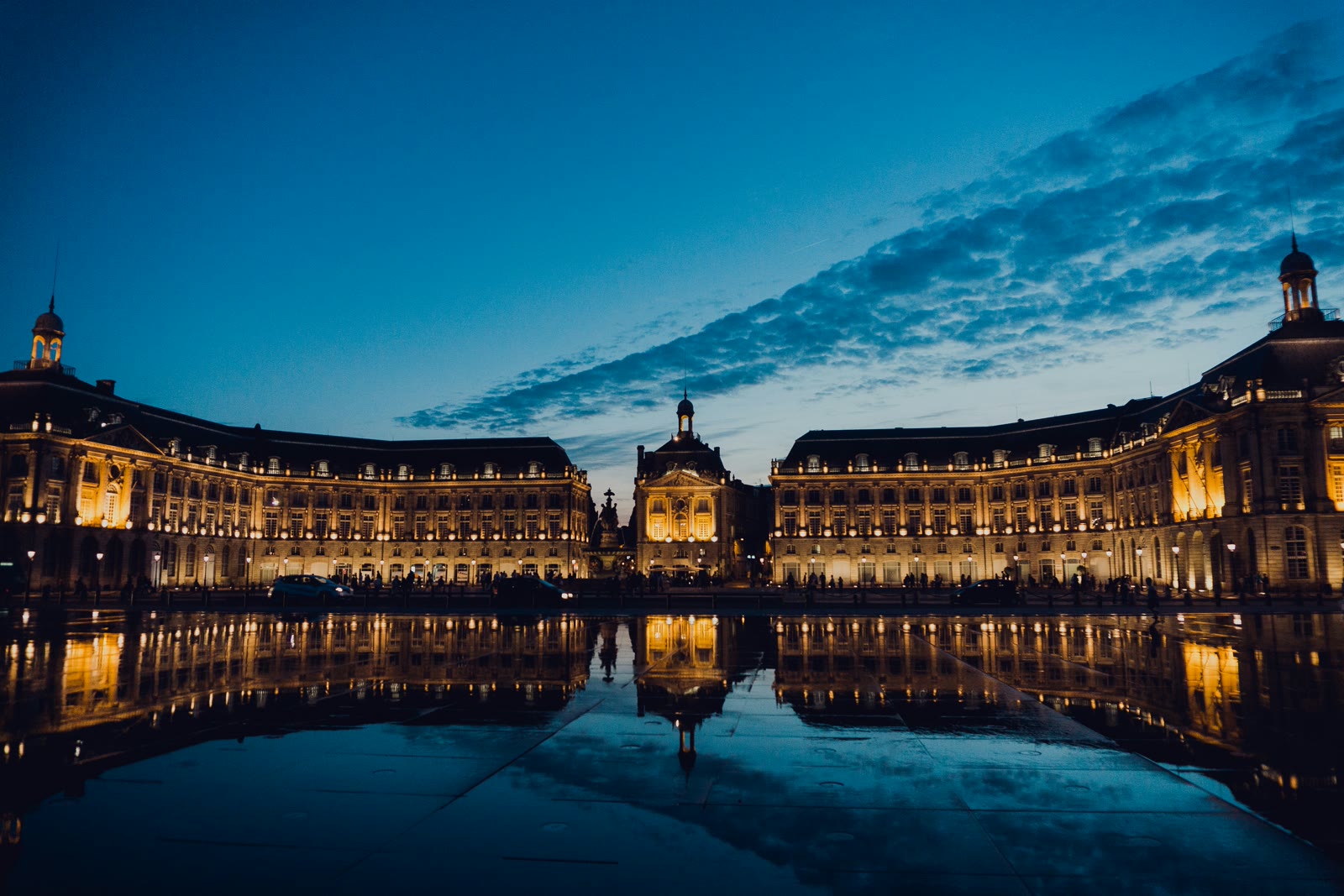 Modern white concrete building architecture in Bordeaux city center France