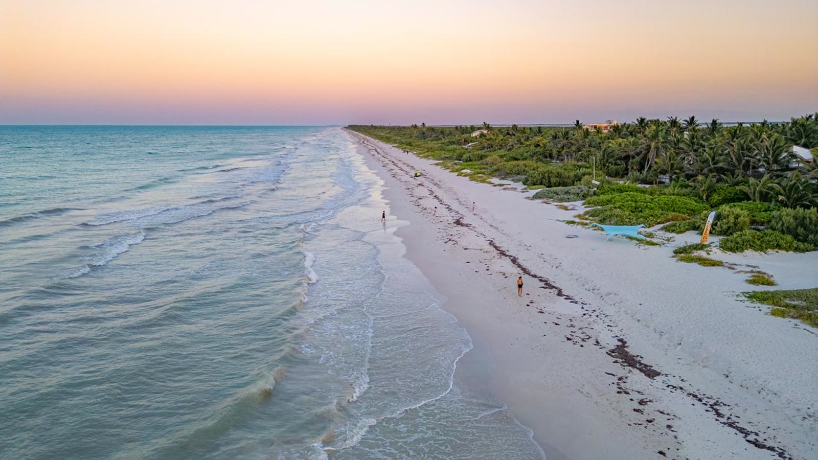 Scenic beach view of El Cuyo, Yucatan, Mexico
