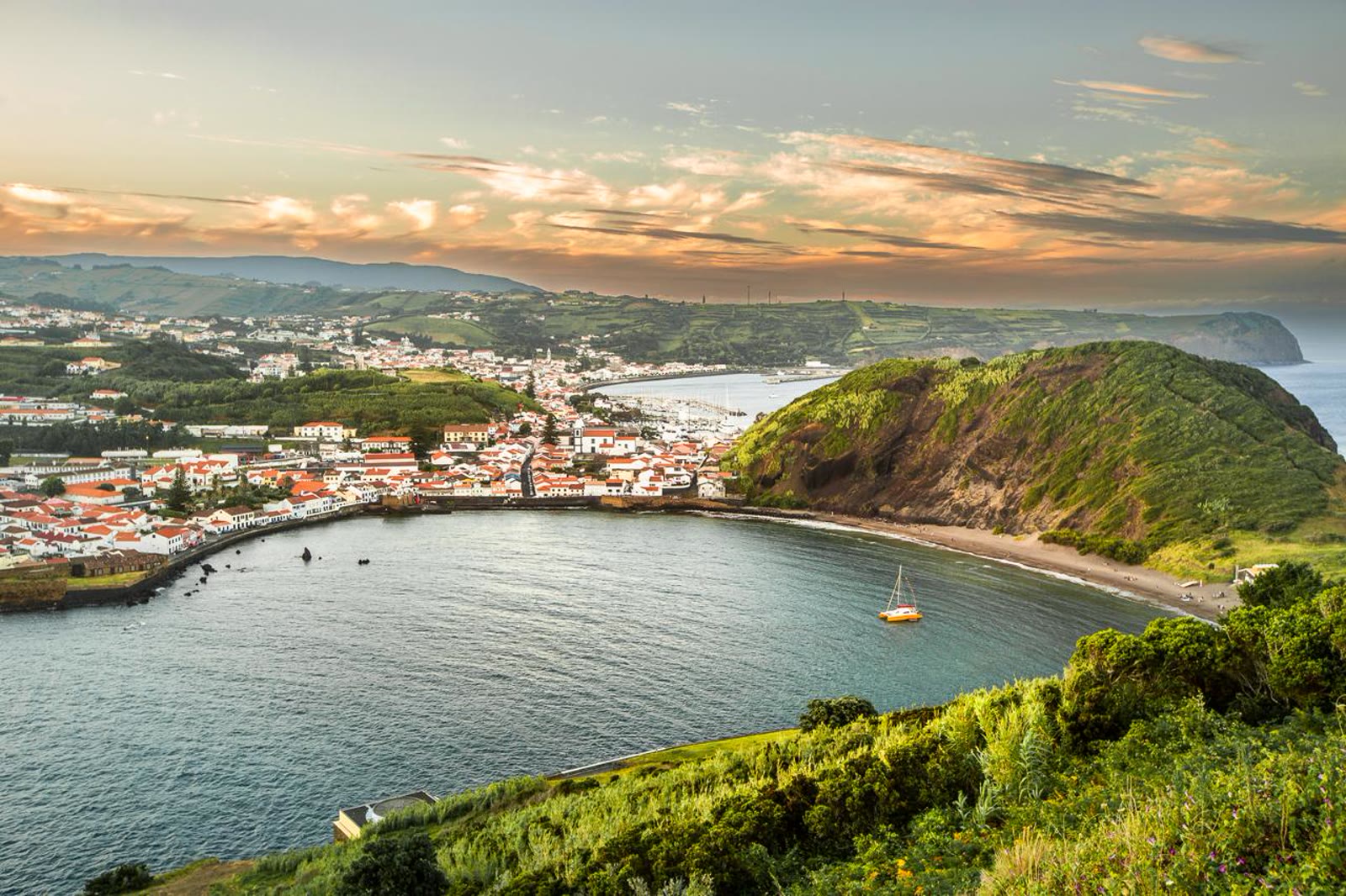 Scenic view of Faial (Horta), Azores, Portugal