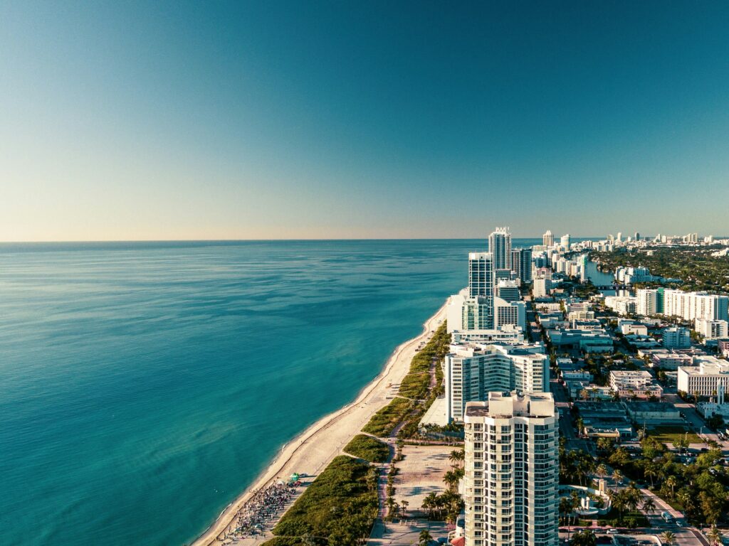 Miami Aerial View on the beach