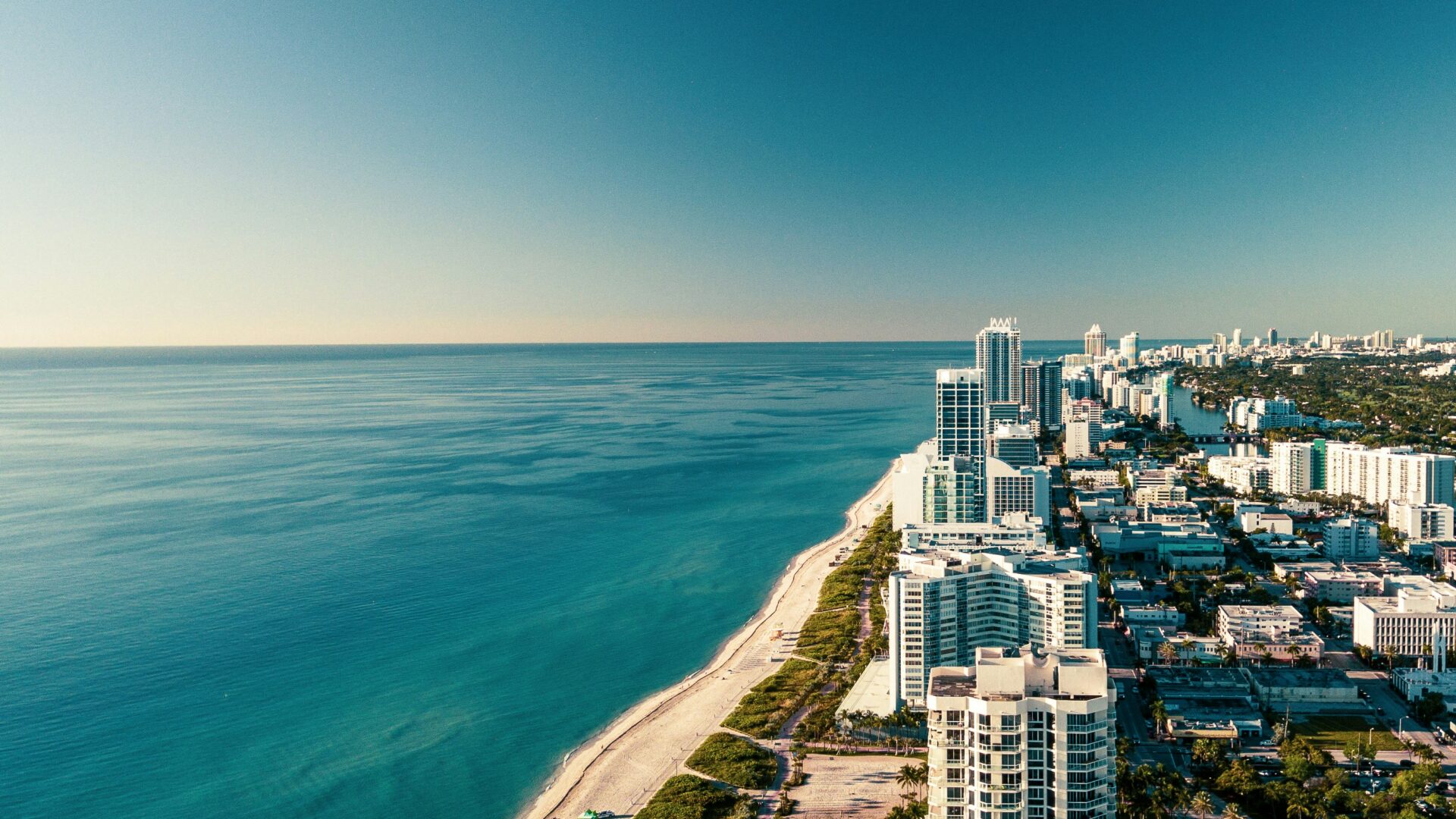 Miami Aerial View on the beach