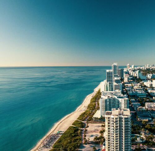 Miami Aerial View on the beach