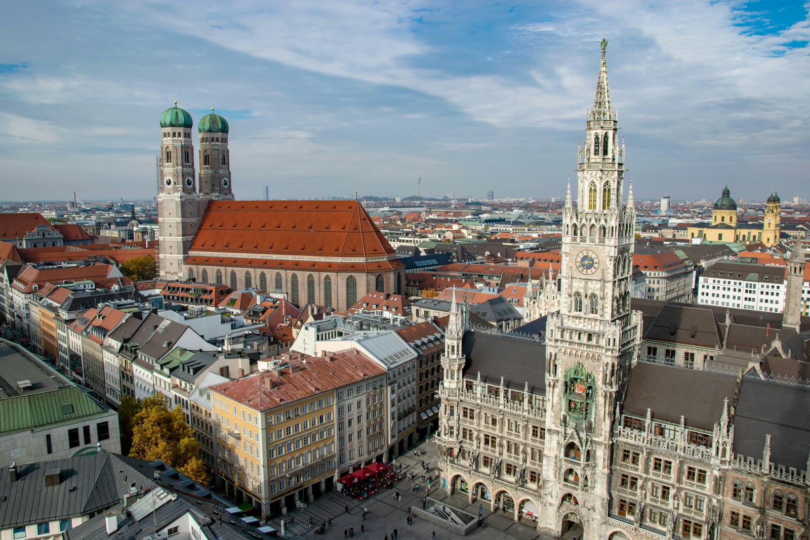 Aerial view of Munich city from an elevated viewpoint Germany