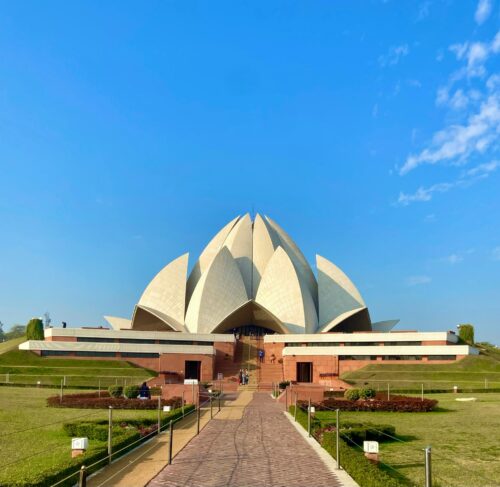 Rashtrapati Bhavan presidential palace in New Delhi India with long ceremonial walkway