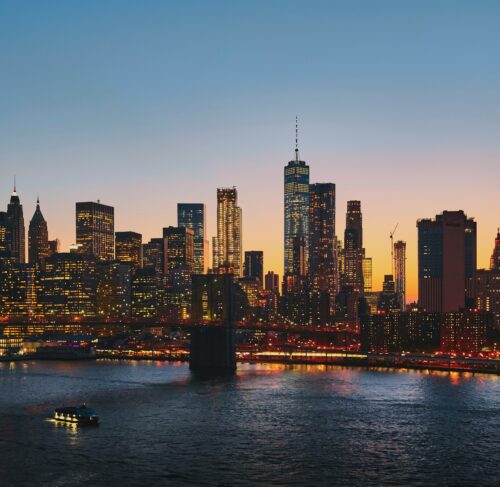 Panoramic photography of Brooklyn Bridge and New York City skyline