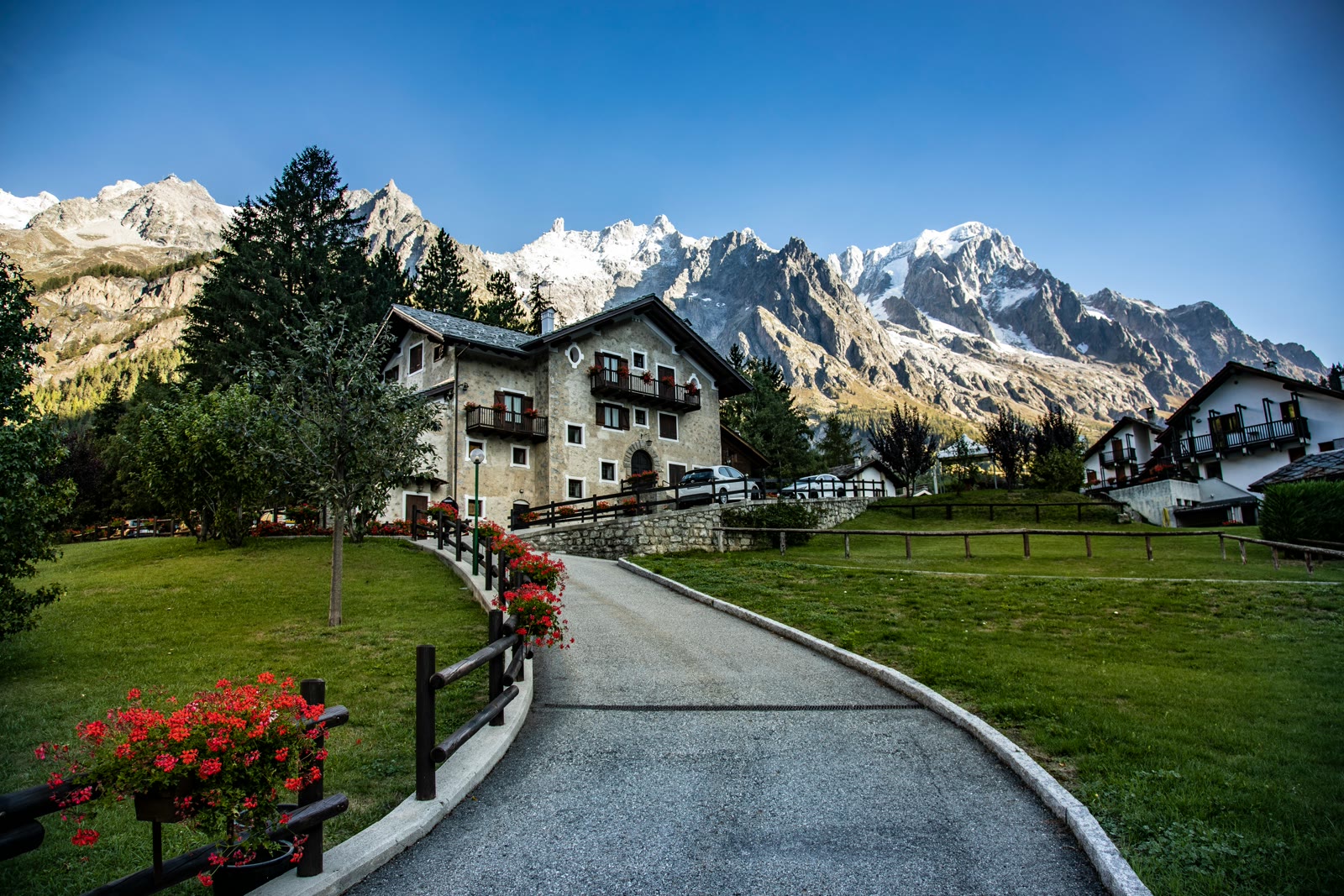 Scenic view of Courmayeur, Valle dAosta, Italy