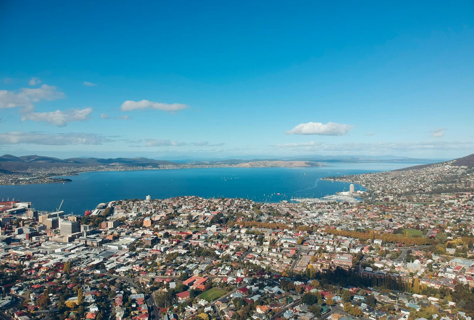 Scenic view of Hobart, Tasmania, Australia