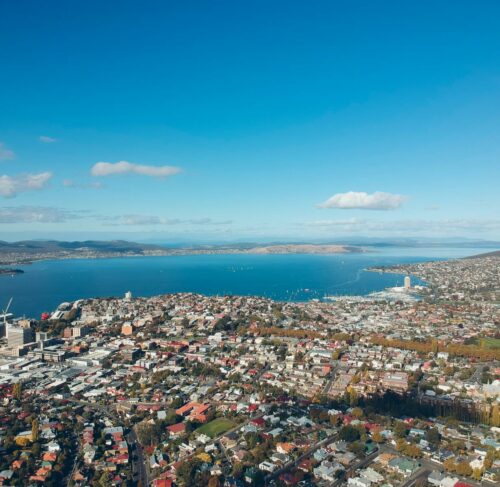 Scenic view of Hobart, Tasmania, Australia