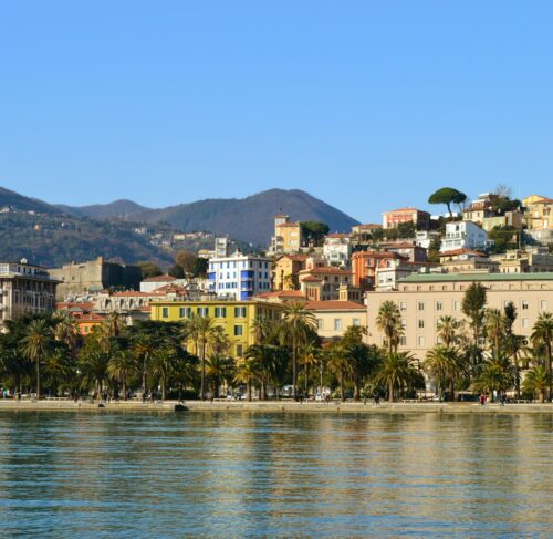 Buildings near the waterfront in La Spezia, Liguria, Italy