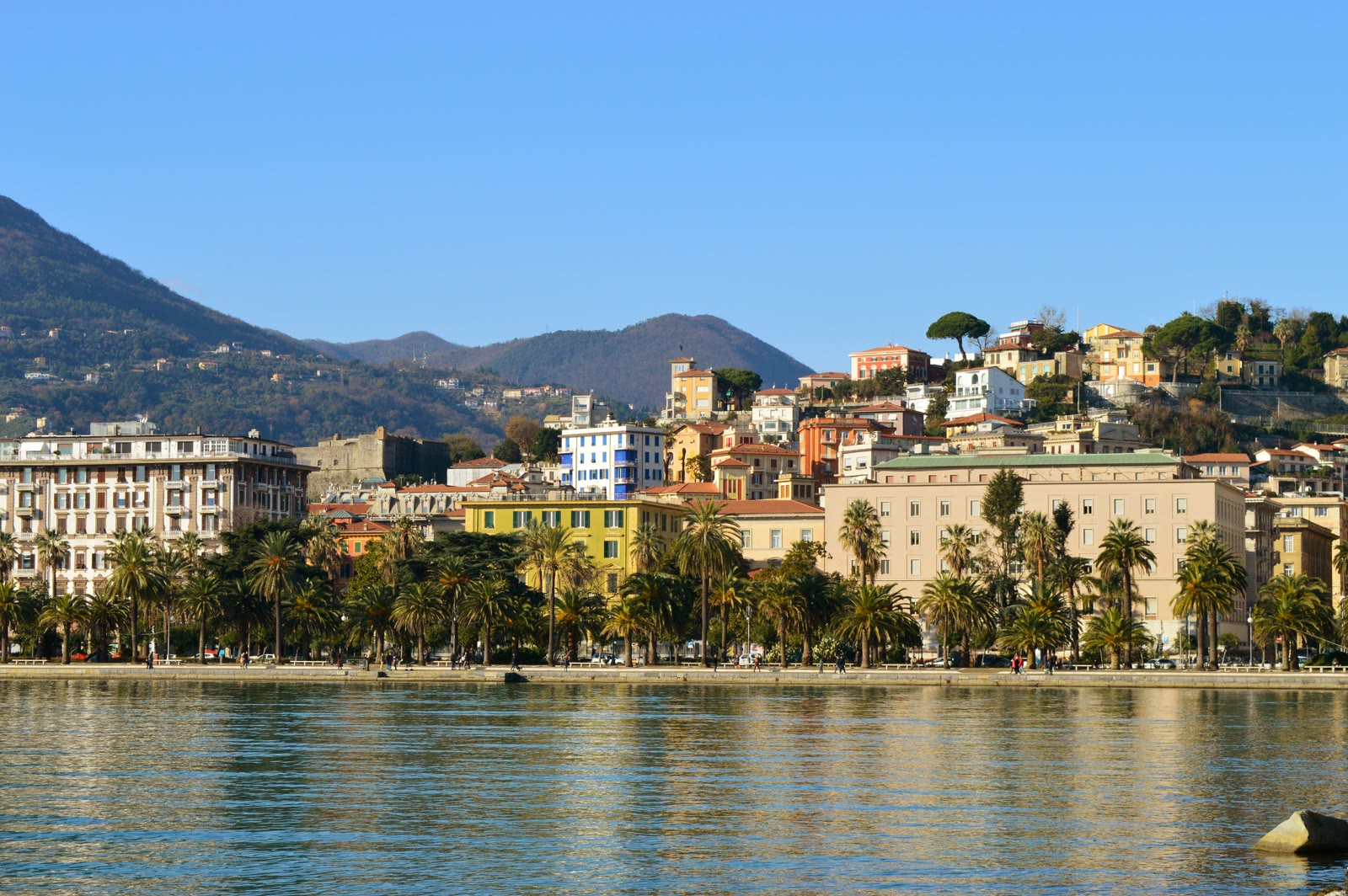 Buildings near the waterfront in La Spezia, Liguria, Italy