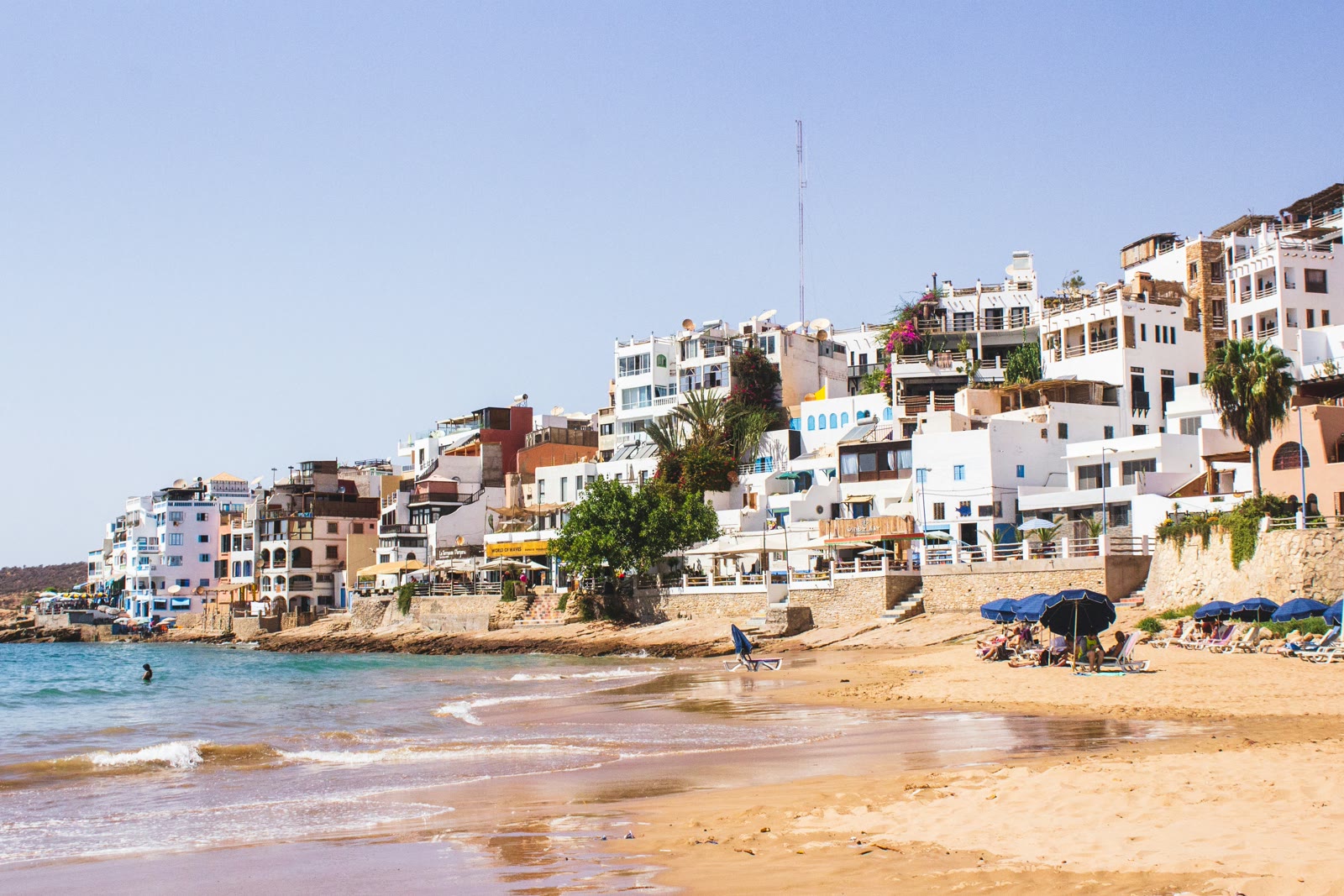 White building near the sea in Agadir, Souss-Massa, Morocco