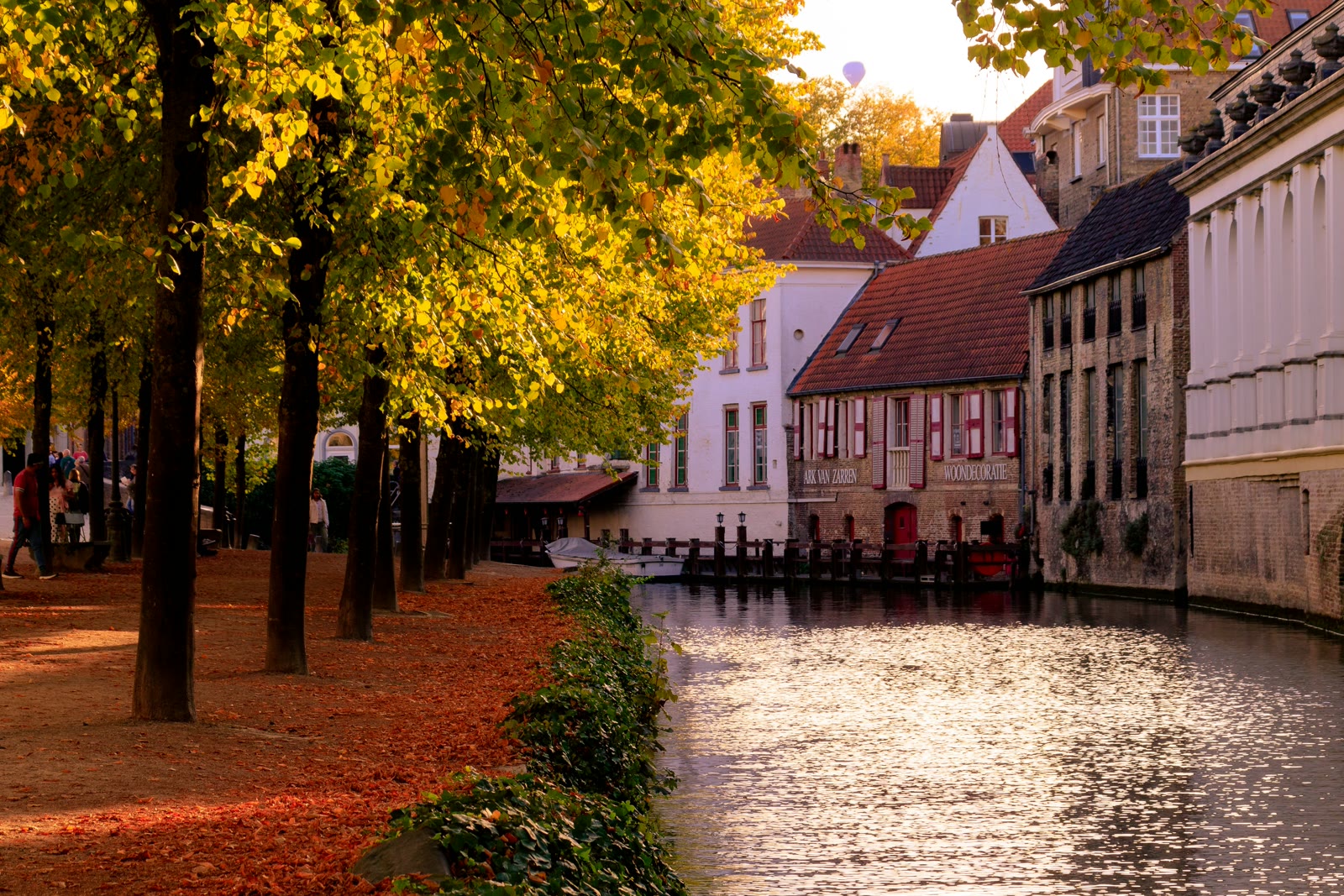 Calm canal in Bruges, Flanders, Belgium