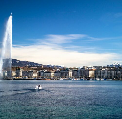 Boat on the water in Geneva, Geneva, Switzerland