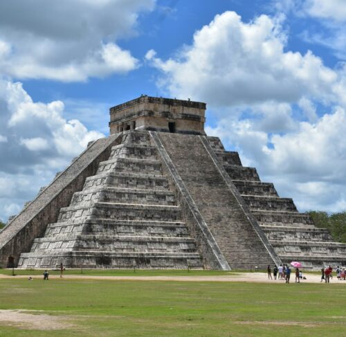 Grey temple in Chichen Itza, Yucatan, Mexico
