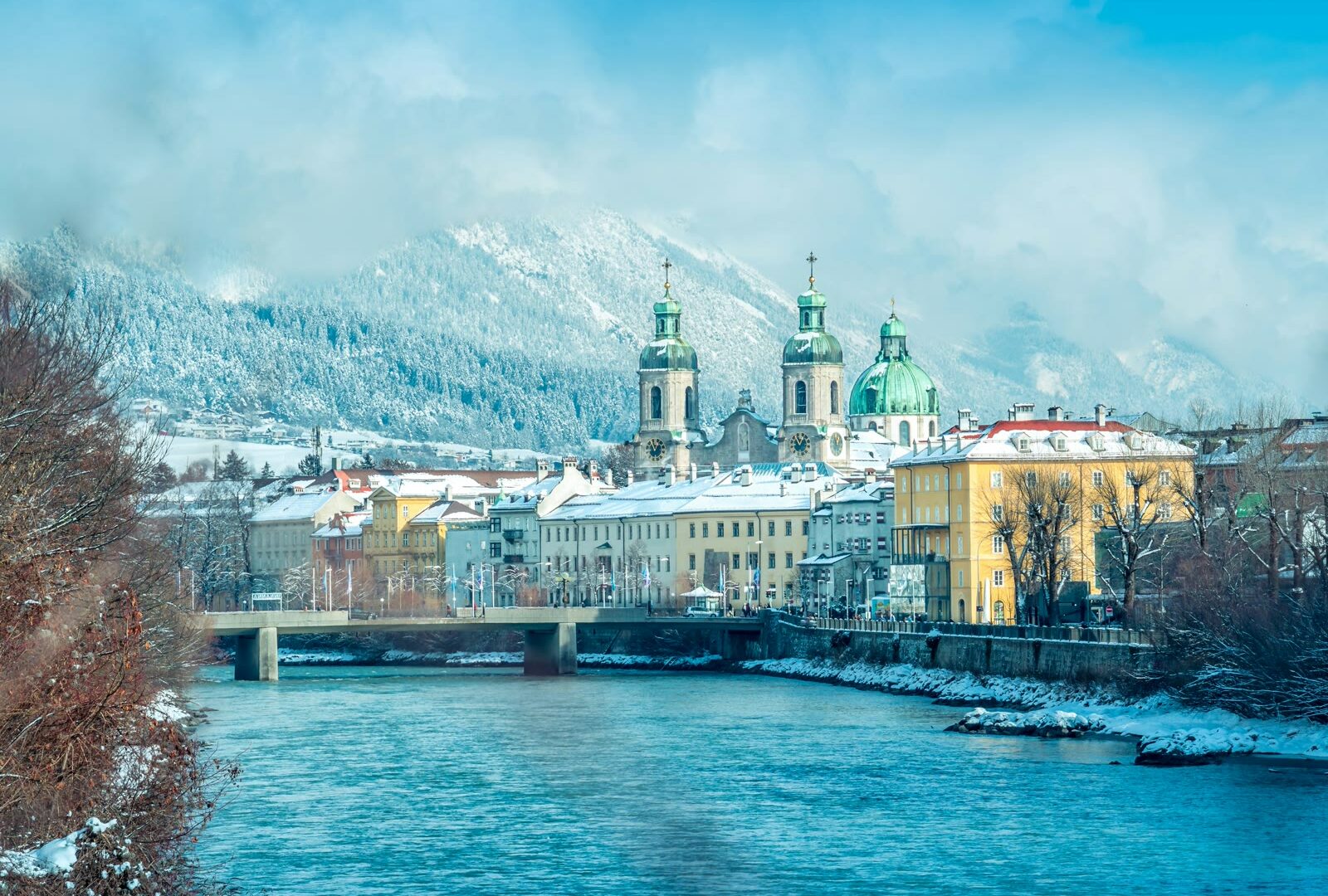 View of city buildings in Innsbruck, Tyrol, Austria