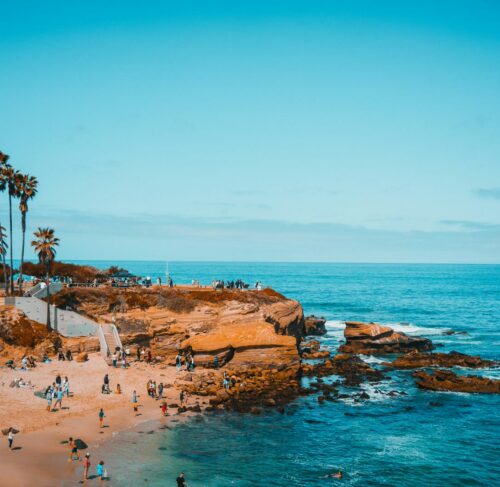 People on the beach in San Diego, California, United States