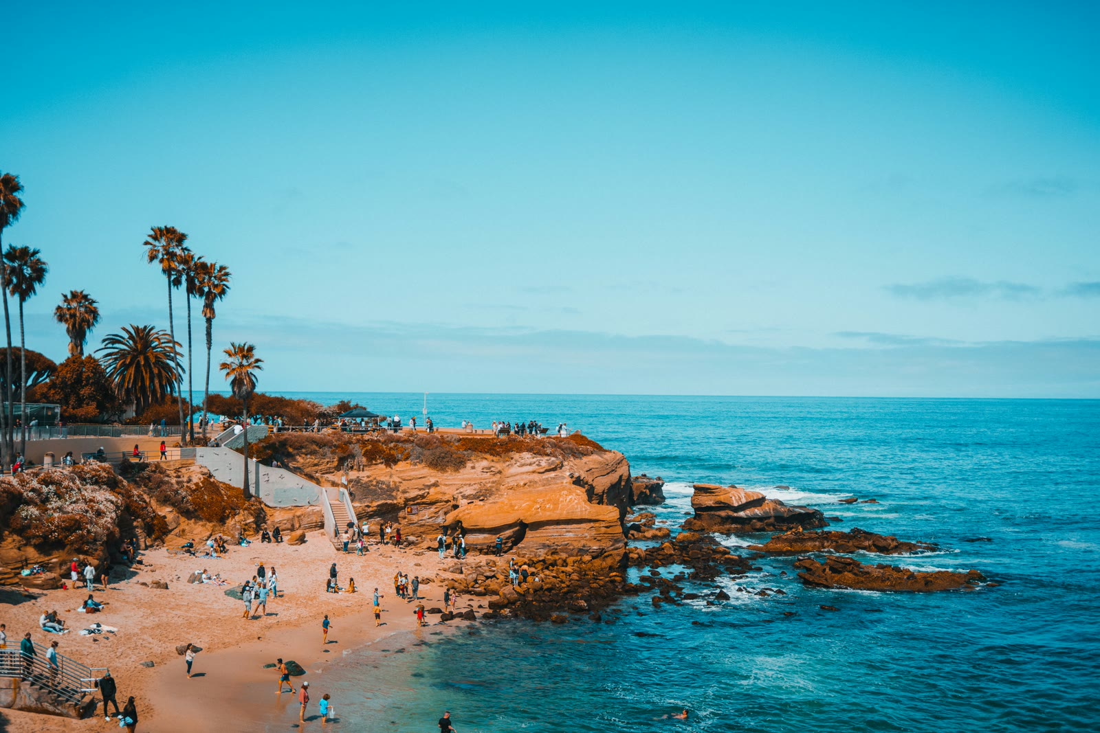 People on the beach in San Diego, California, United States