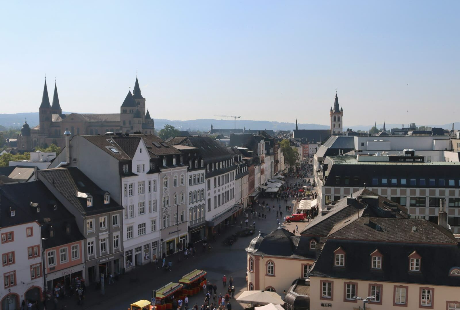 Elevated view of the city in Trier, Rhineland-Palatinate, Germany