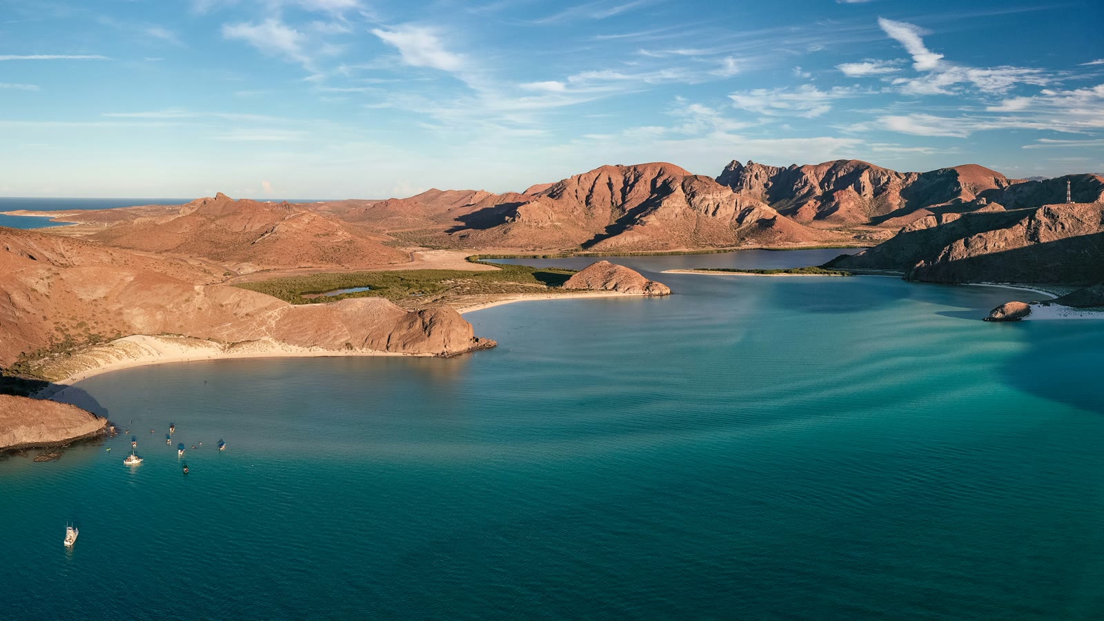 Body of water with mountains in the background in La Paz, Baja California Sur, Mexico