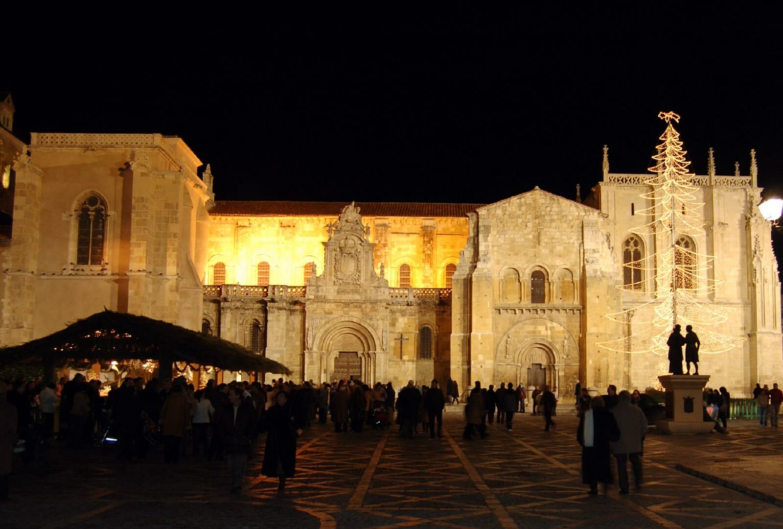 Basilica of San Isidoro at night in Leon, Spain