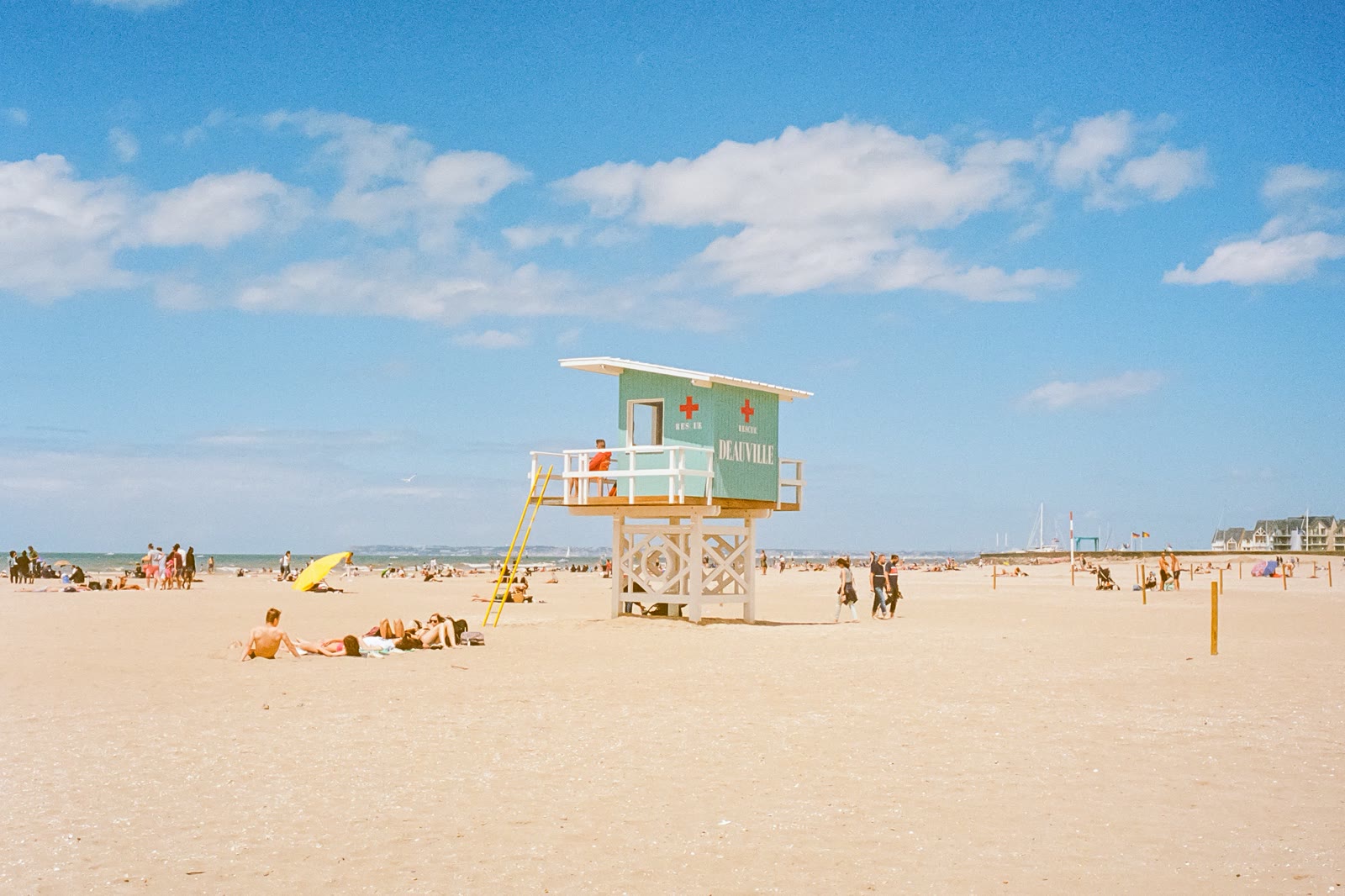 People on the beach in Deauville, Normandy, France