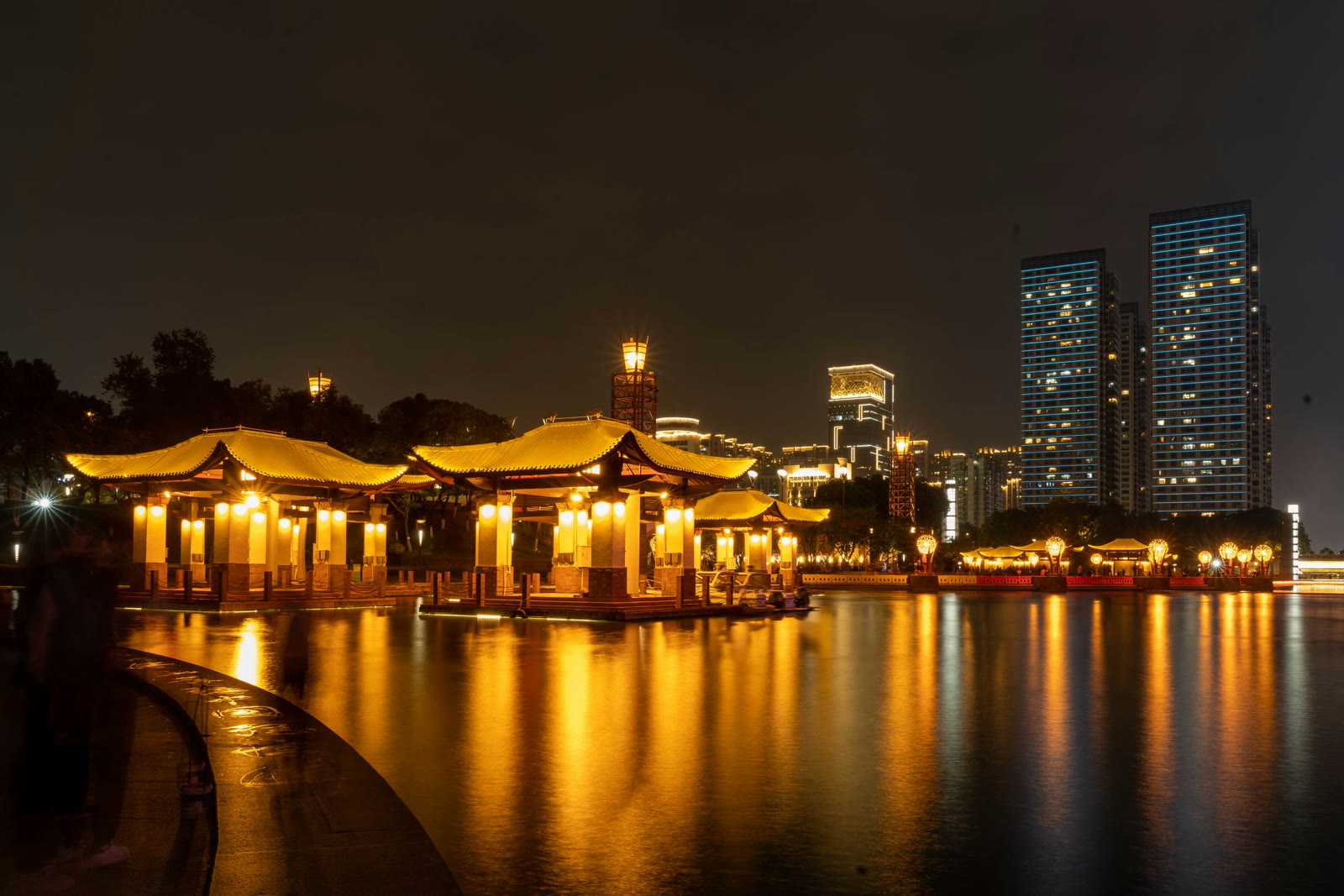 Large body of water with a building in the background in Foshan, Guangdong, China