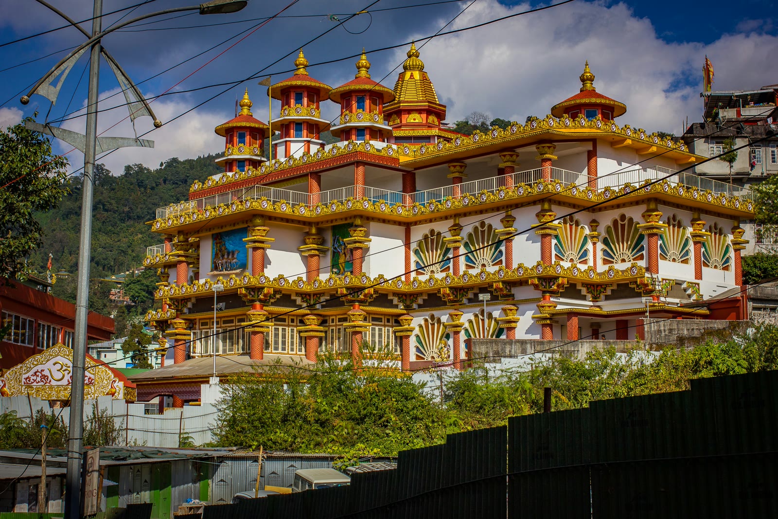 Colorful building with many windows in Gangtok, Sikkim, India