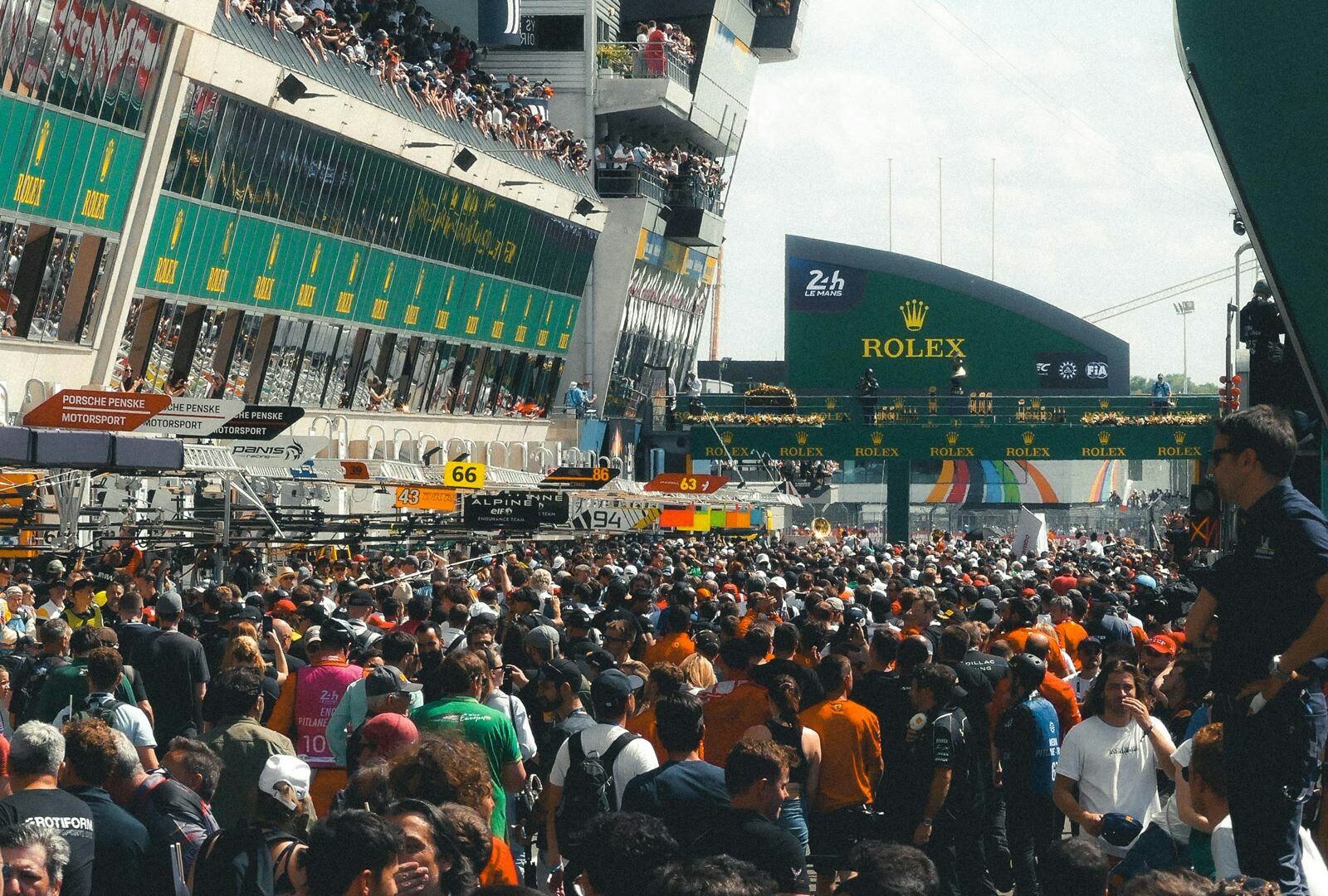 Large crowd at the Circuit de la Sarthe in Le Mans, France
