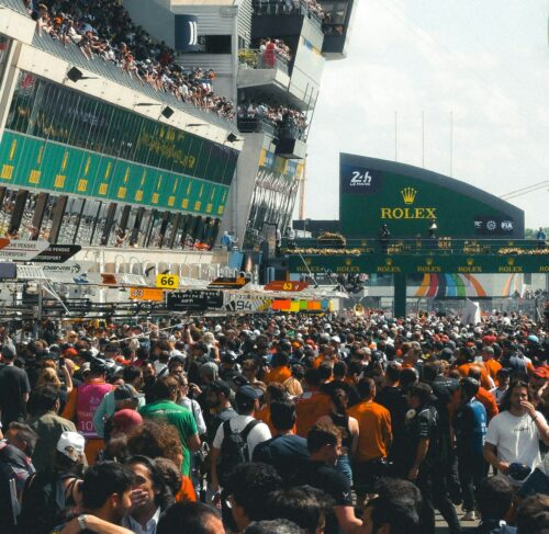 Large crowd at the Circuit de la Sarthe in Le Mans, France