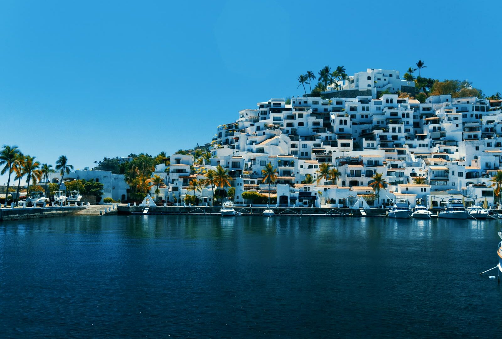City buildings near the water in Manzanillo, Colima, Mexico