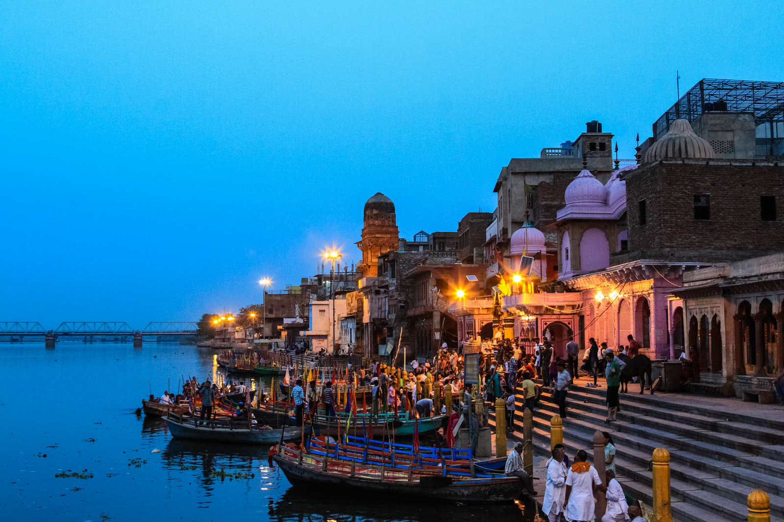 Vishram Ghat on the Yamuna River in Mathura, Uttar Pradesh, India